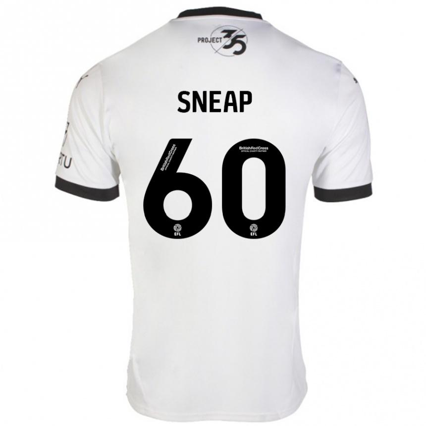 Men Football Harley Sneap #60 White Black Away Jersey 2024/25 T-Shirt Za