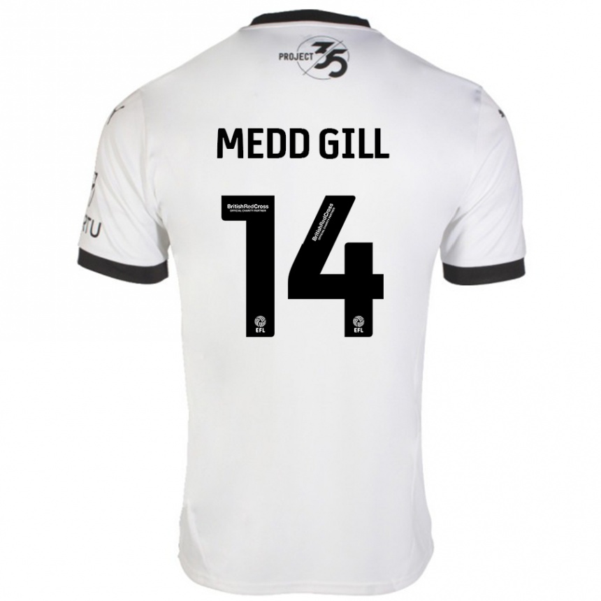 Men Football Tamsin Medd-Gill #14 White Black Away Jersey 2024/25 T-Shirt Za