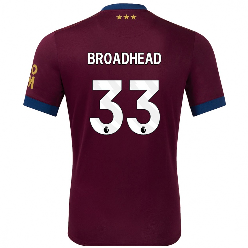 Men Football Nathan Broadhead #33 Brown Away Jersey 2024/25 T-Shirt Za