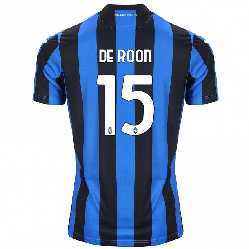 Women Football Marten De Roon #15 Blue Black Home Jersey 2024/25 T-Shirt Za