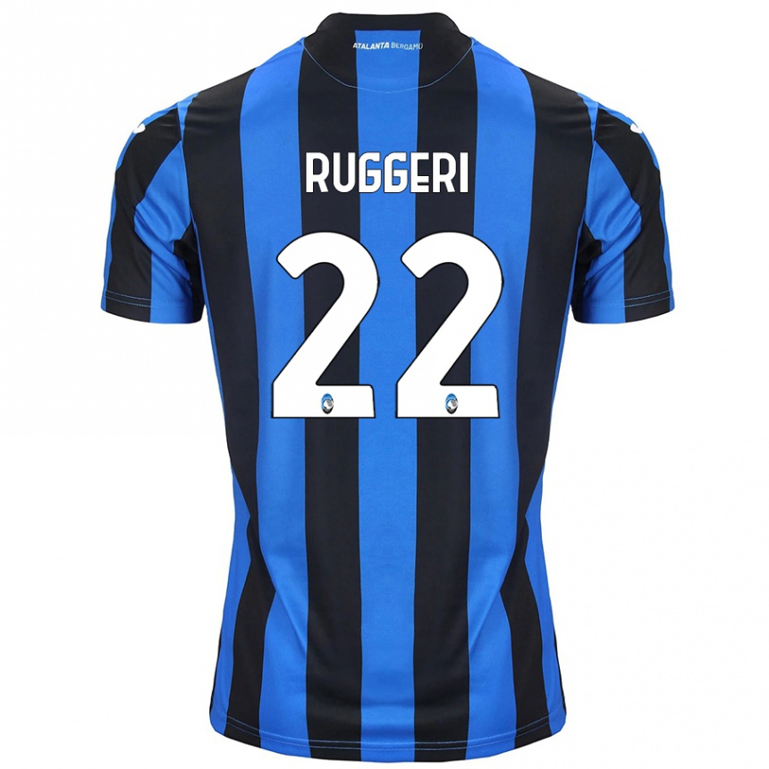 Women Football Matteo Ruggeri #22 Blue Black Home Jersey 2024/25 T-Shirt Za