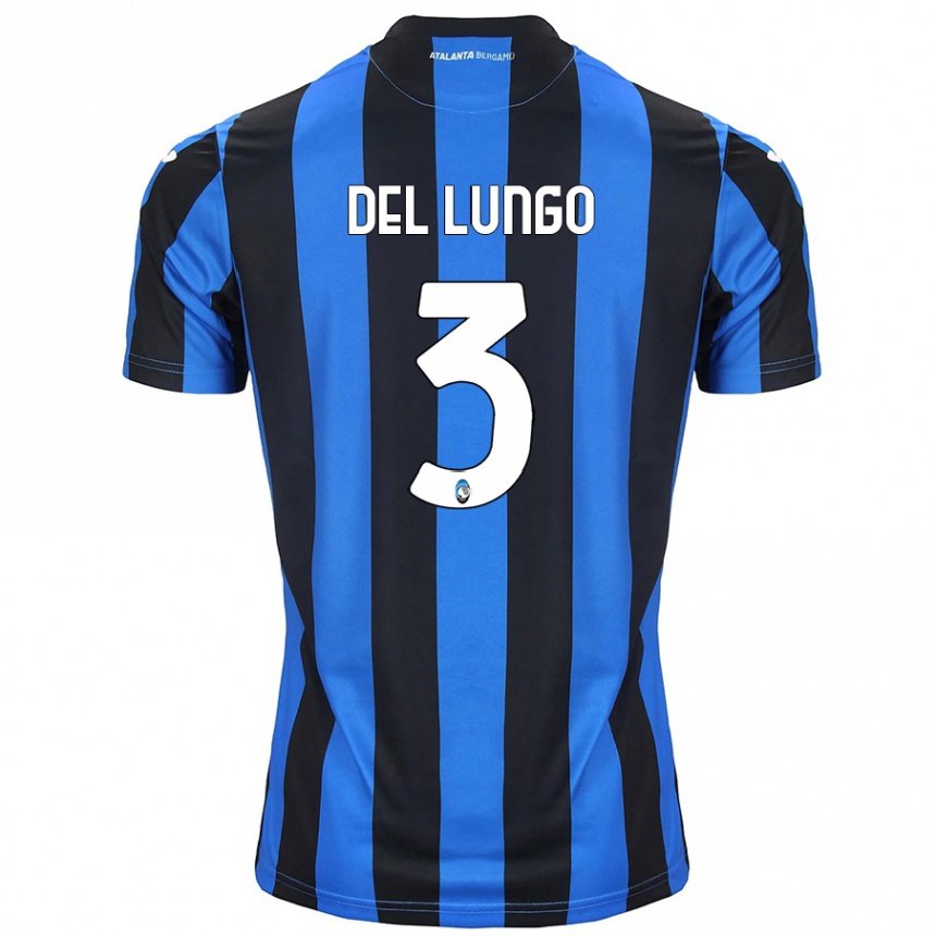 Women Football Tommaso Del Lungo #3 Blue Black Home Jersey 2024/25 T-Shirt Za