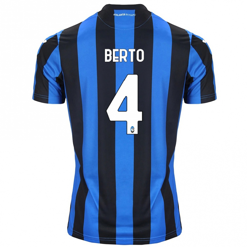 Women Football Gabriele Berto #4 Blue Black Home Jersey 2024/25 T-Shirt Za