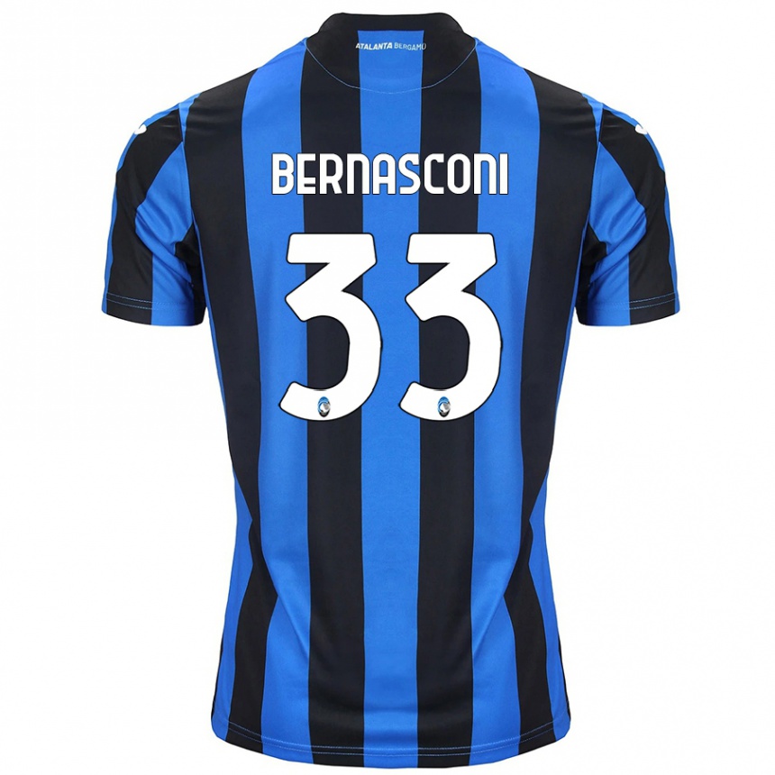 Women Football Lorenzo Bernasconi #33 Blue Black Home Jersey 2024/25 T-Shirt Za