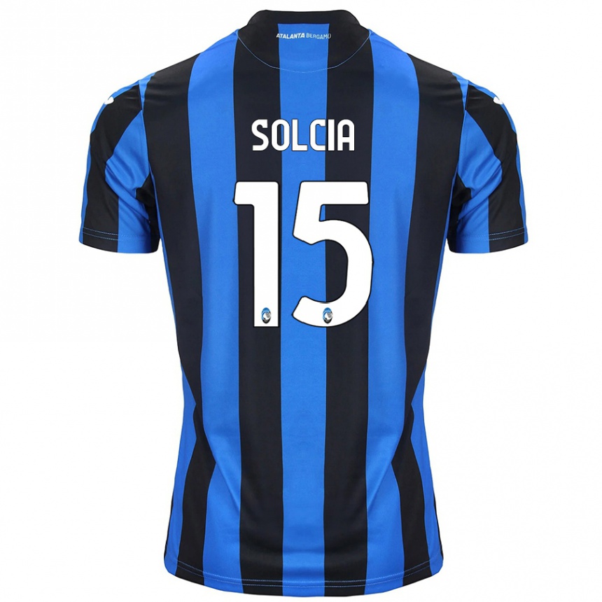 Women Football Daniele Solcia #15 Blue Black Home Jersey 2024/25 T-Shirt Za