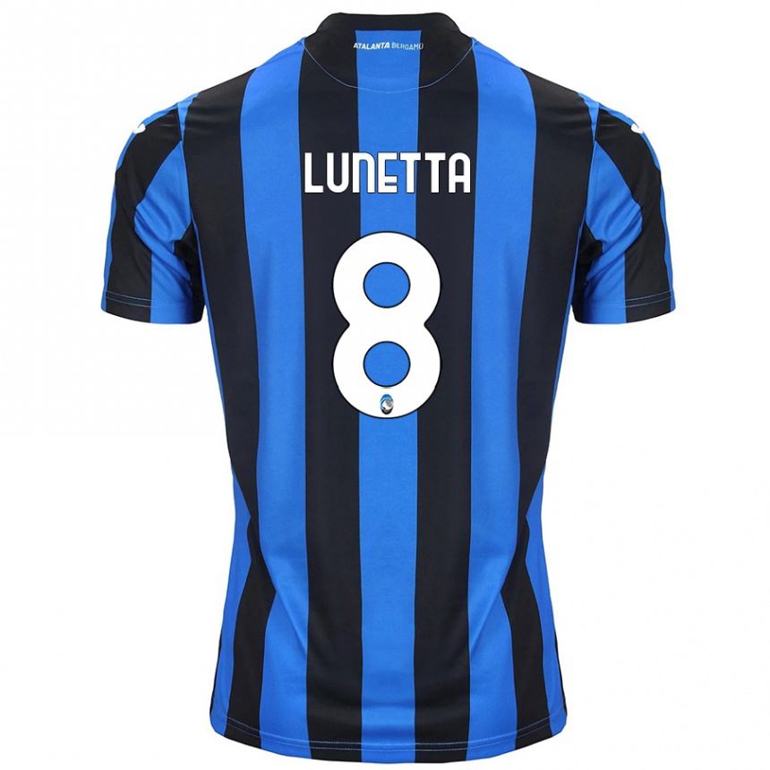 Women Football Gabriel Lunetta #8 Blue Black Home Jersey 2024/25 T-Shirt Za