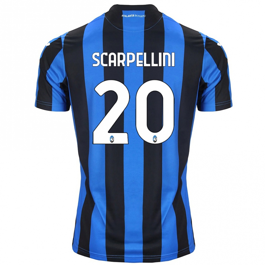 Women Football Andrea Scarpellini #20 Blue Black Home Jersey 2024/25 T-Shirt Za