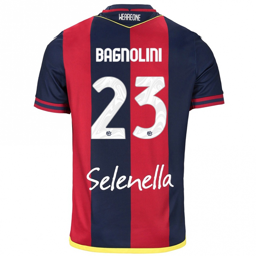 Women Football Nicola Bagnolini #23 Red Royal Blue Home Jersey 2024/25 T-Shirt Za