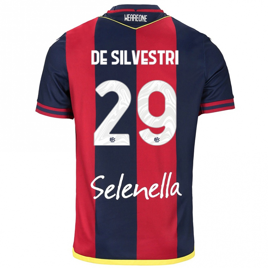 Women Football Lorenzo De Silvestri #29 Red Royal Blue Home Jersey 2024/25 T-Shirt Za