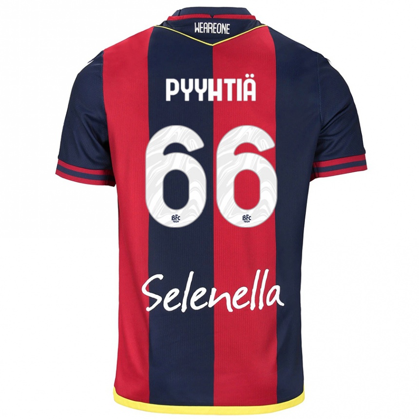 Women Football Niklas Pyyhtiä #66 Red Royal Blue Home Jersey 2024/25 T-Shirt Za