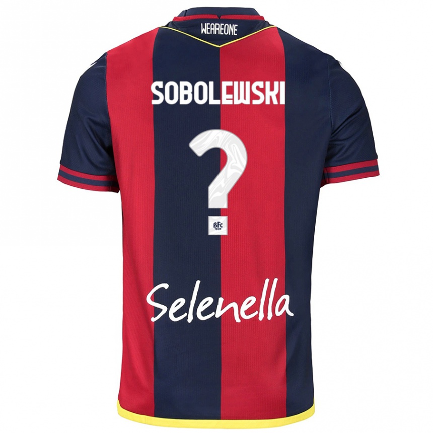 Women Football Konrad Sobolewski #0 Red Royal Blue Home Jersey 2024/25 T-Shirt Za