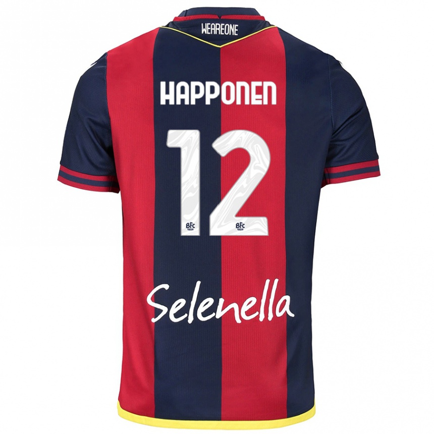 Women Football Ukko Happonen #12 Red Royal Blue Home Jersey 2024/25 T-Shirt Za