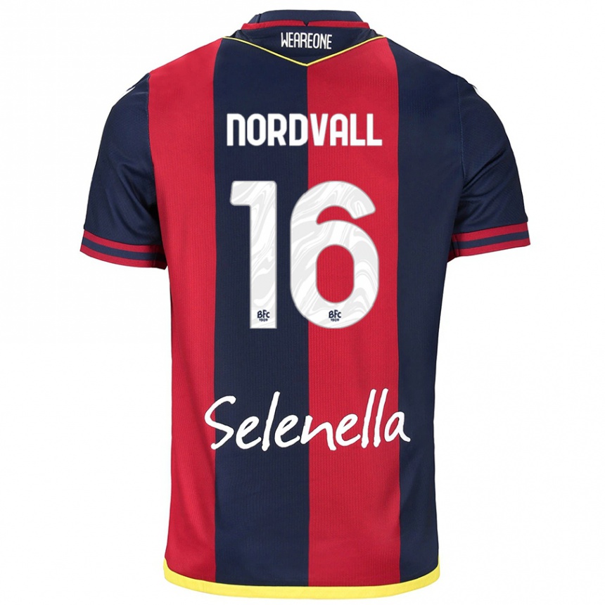 Women Football Ossian Nordvall #16 Red Royal Blue Home Jersey 2024/25 T-Shirt Za