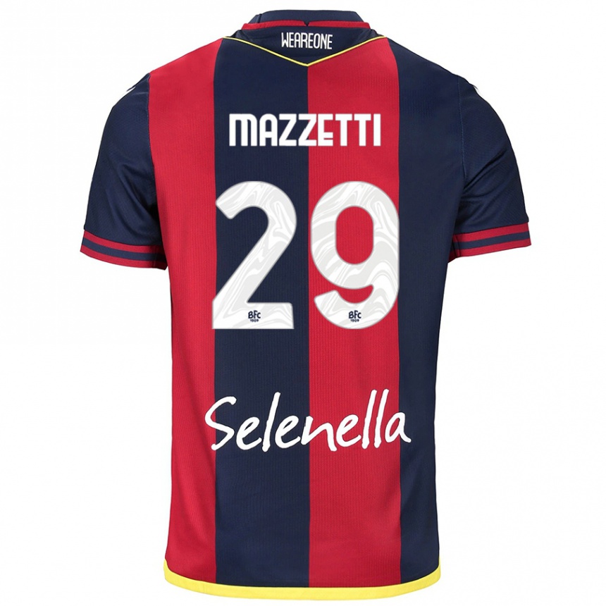 Women Football Gabriele Mazzetti #29 Red Royal Blue Home Jersey 2024/25 T-Shirt Za