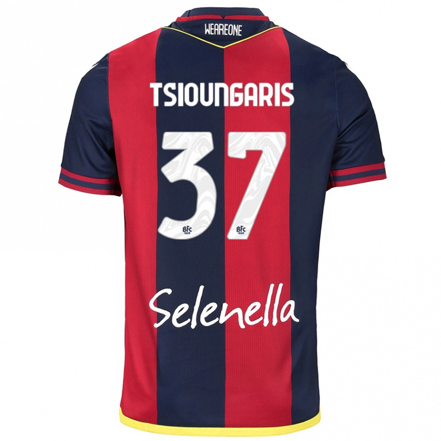 Women Football Theodoros Tsioungaris #37 Red Royal Blue Home Jersey 2024/25 T-Shirt Za