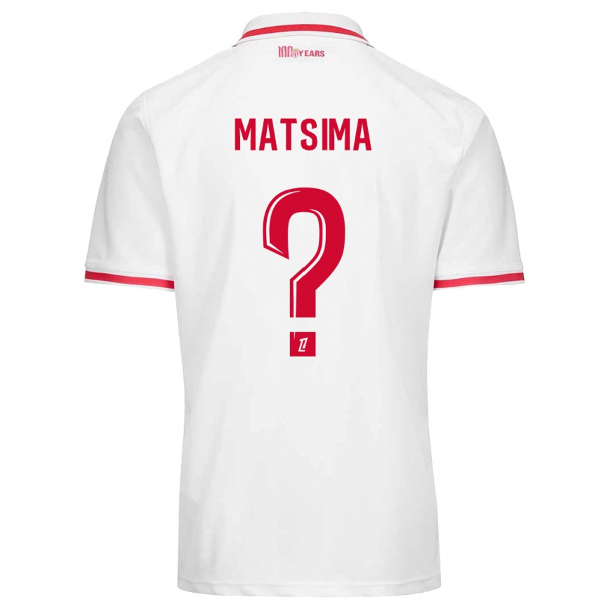 Women Football Chrislain Matsima #0 White Red Home Jersey 2024/25 T-Shirt Za