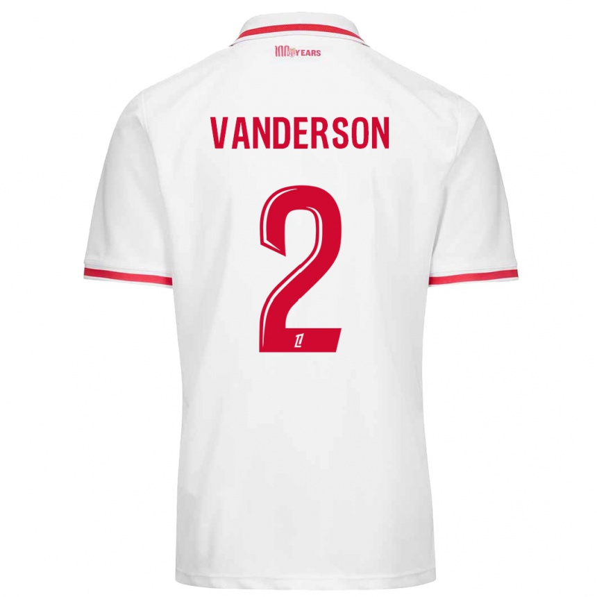 Women Football Vanderson #2 White Red Home Jersey 2024/25 T-Shirt Za