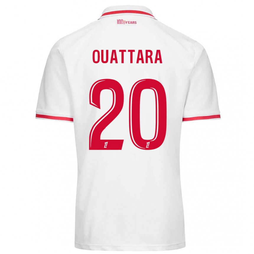 Women Football Kassoum Ouattara #20 White Red Home Jersey 2024/25 T-Shirt Za