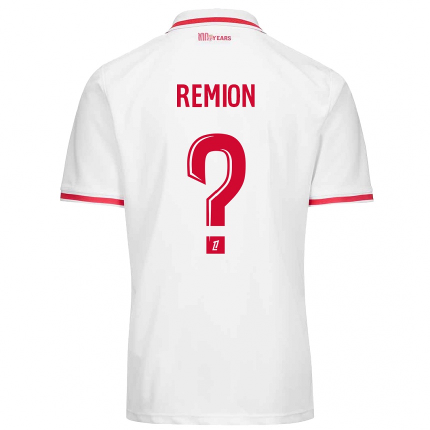 Women Football Nathanaël Remion #0 White Red Home Jersey 2024/25 T-Shirt Za