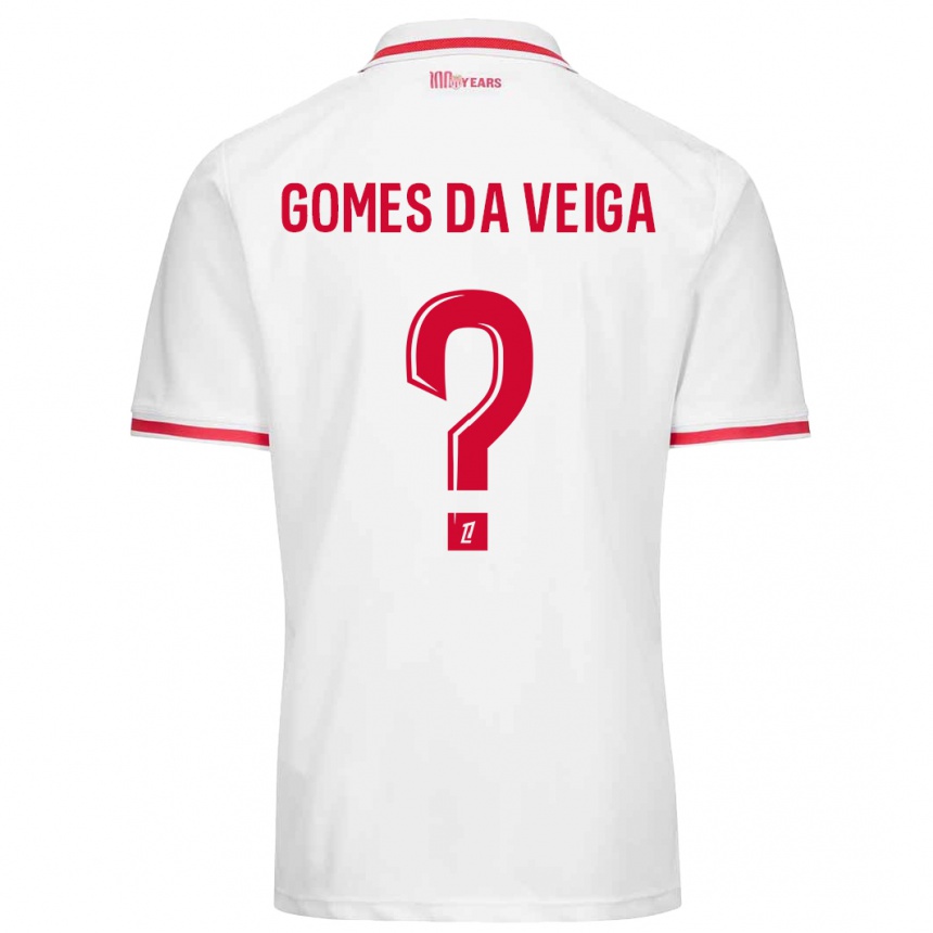 Women Football Melvin Gomes Da Veiga #0 White Red Home Jersey 2024/25 T-Shirt Za