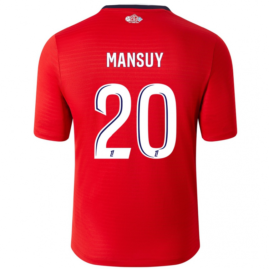 Women Football Heloise Mansuy #20 Red White Home Jersey 2024/25 T-Shirt Za