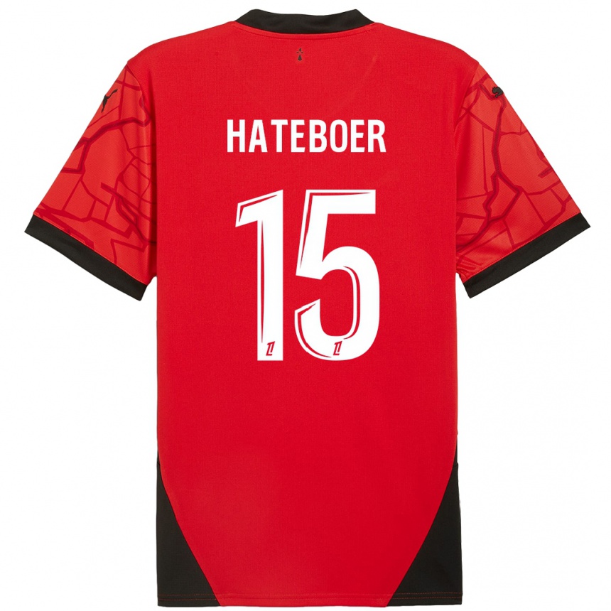 Women Football Hans Hateboer #15 Red Black Home Jersey 2024/25 T-Shirt Za