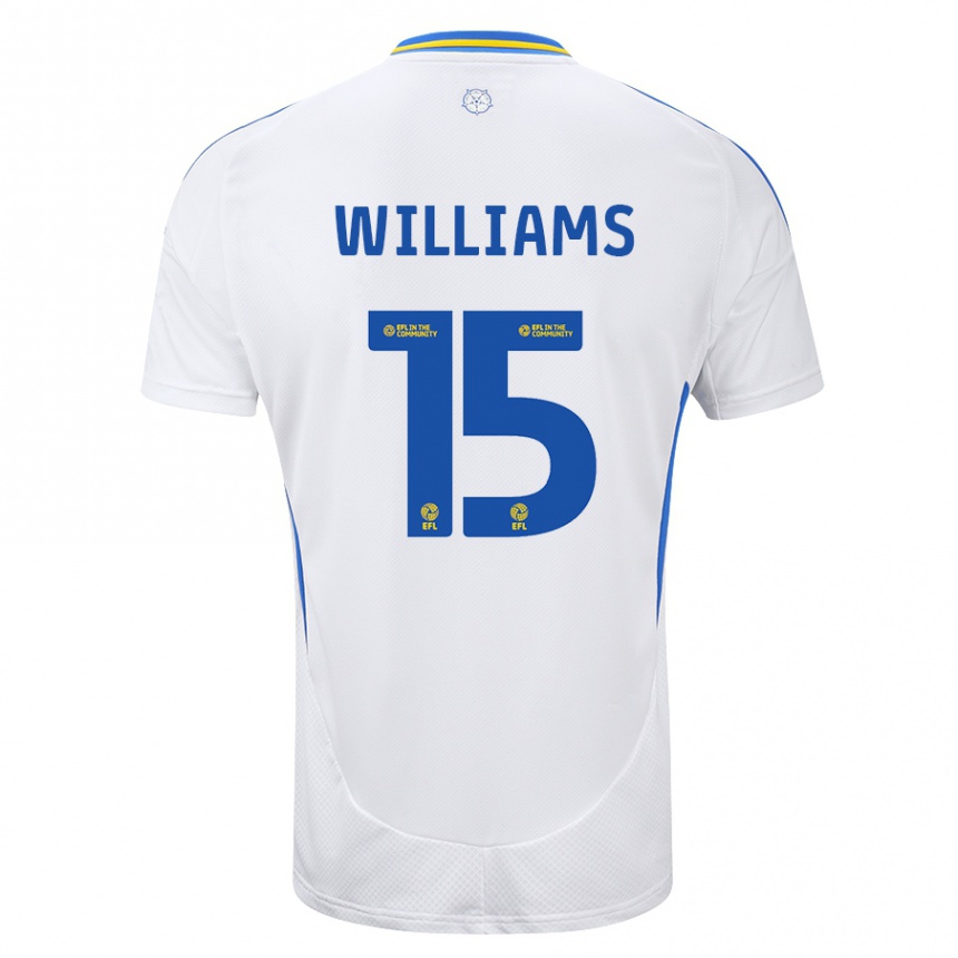 Women Football Paige Williams #15 White Blue Home Jersey 2024/25 T-Shirt Za