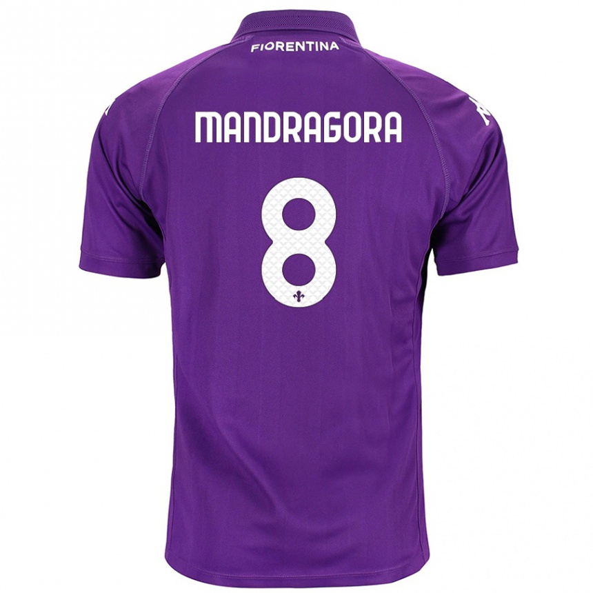 Women Football Rolando Mandragora #8 Purple Home Jersey 2024/25 T-Shirt Za