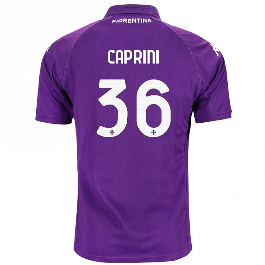 Women Football Maat Daniel Caprini #36 Purple Home Jersey 2024/25 T-Shirt Za