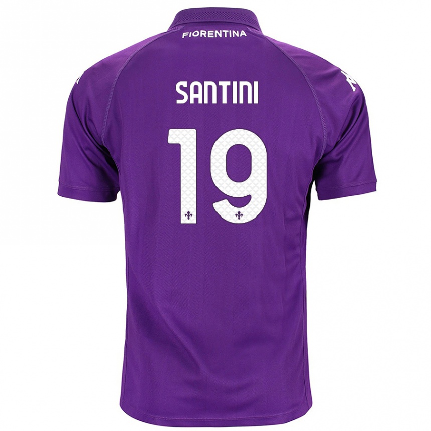 Women Football Margherita Santini #19 Purple Home Jersey 2024/25 T-Shirt Za