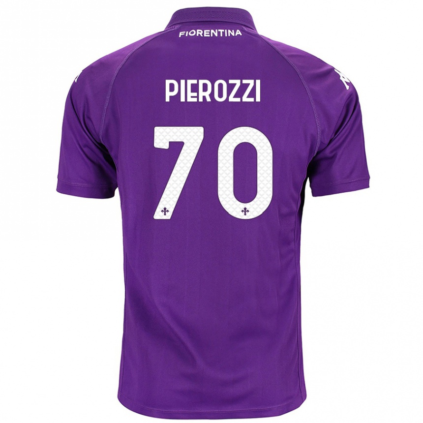 Women Football Niccolò Pierozzi #70 Purple Home Jersey 2024/25 T-Shirt Za