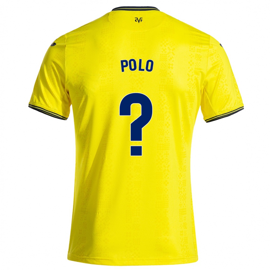 Women Football Pablo Polo #0 Yellow Black Home Jersey 2024/25 T-Shirt Za