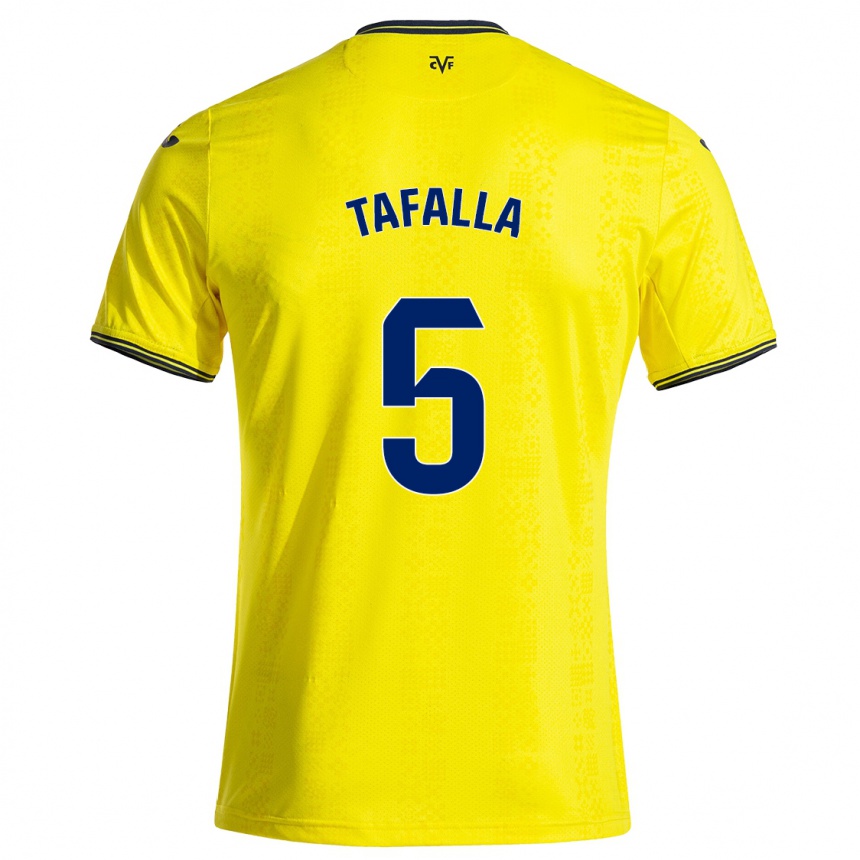 Women Football Fran Tafalla #5 Yellow Black Home Jersey 2024/25 T-Shirt Za