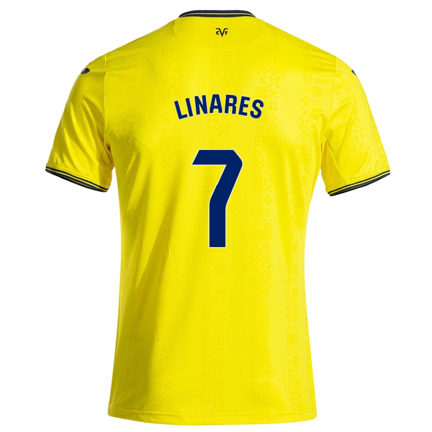 Women Football Mario Linares #7 Yellow Black Home Jersey 2024/25 T-Shirt Za