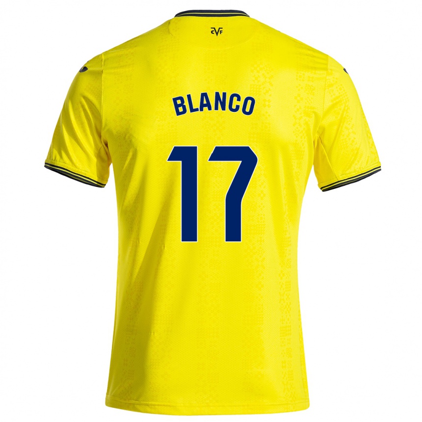 Women Football Fabio Blanco #17 Yellow Black Home Jersey 2024/25 T-Shirt Za