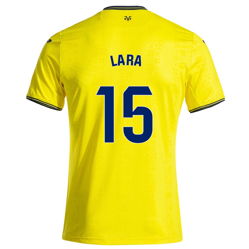 Women Football Francisca Lara #15 Yellow Black Home Jersey 2024/25 T-Shirt Za