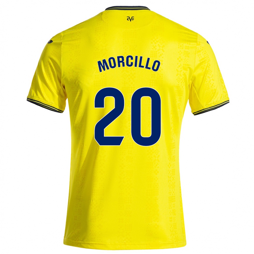 Women Football Raquel Morcillo #20 Yellow Black Home Jersey 2024/25 T-Shirt Za