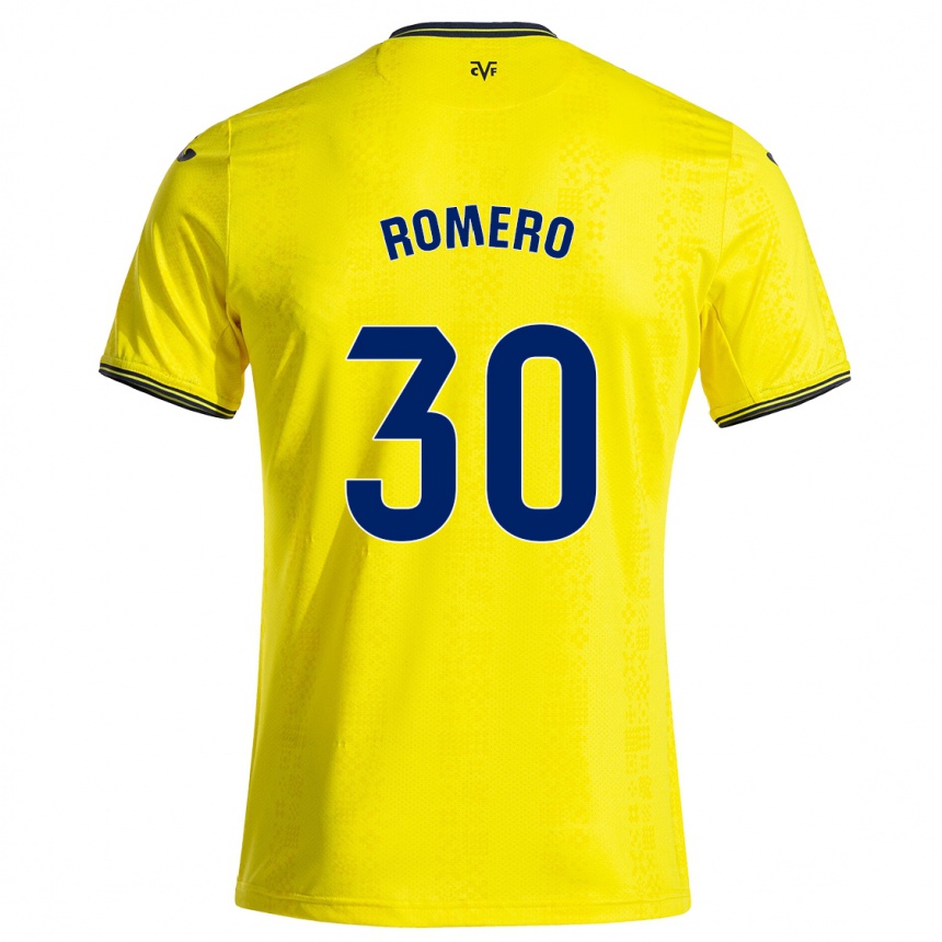 Women Football Lucía Romero #30 Yellow Black Home Jersey 2024/25 T-Shirt Za