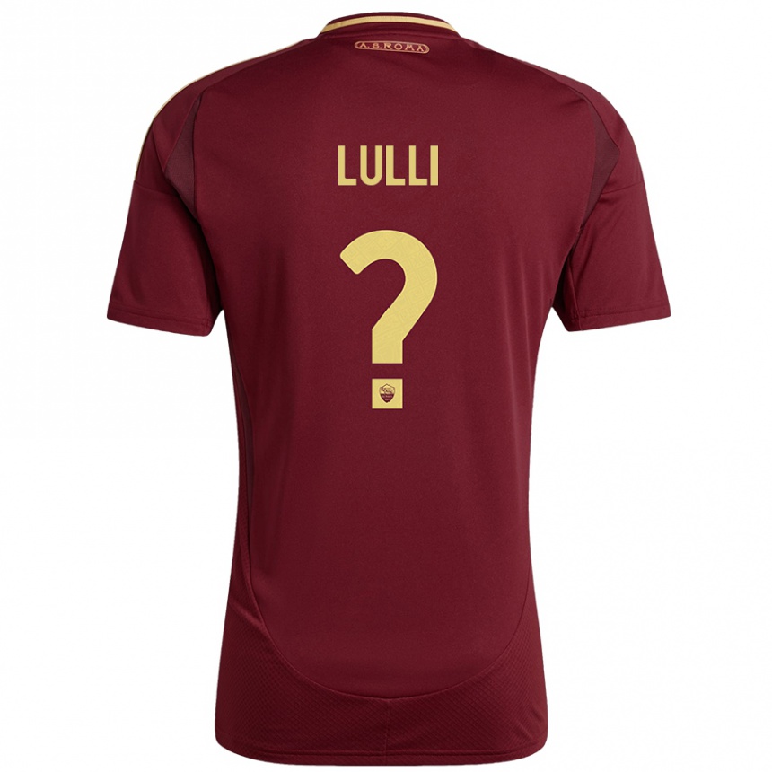 Women Football Emanuele Lulli #0 Red Brown Gold Home Jersey 2024/25 T-Shirt Za