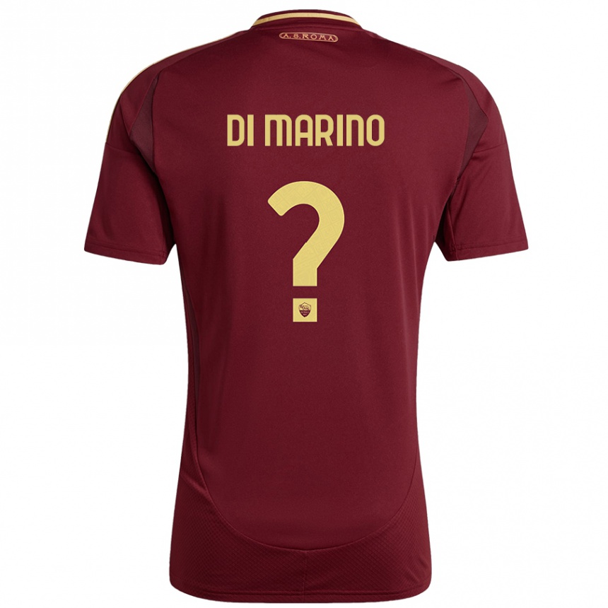 Women Football Baldo Di Marino #0 Red Brown Gold Home Jersey 2024/25 T-Shirt Za