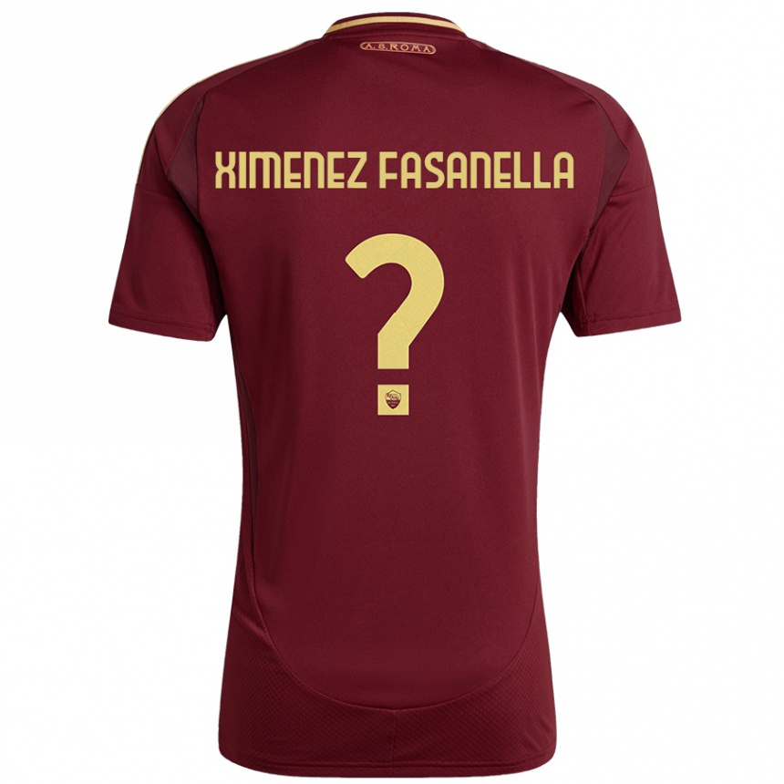 Women Football Rafael Ximenez Fasanella #0 Red Brown Gold Home Jersey 2024/25 T-Shirt Za