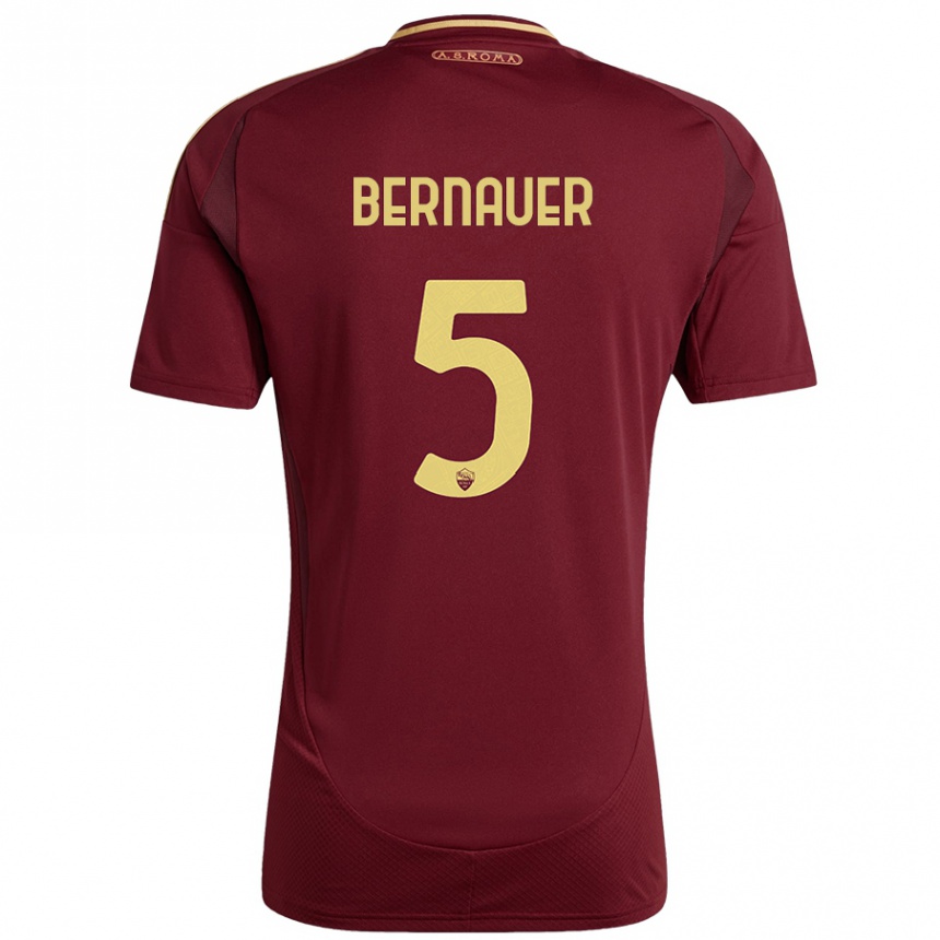 Women Football Vanessa Bernauer #5 Red Brown Gold Home Jersey 2024/25 T-Shirt Za