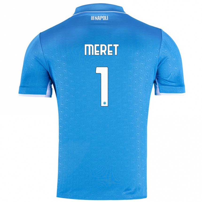 Women Football Alex Meret #1 Sky Blue Home Jersey 2024/25 T-Shirt Za