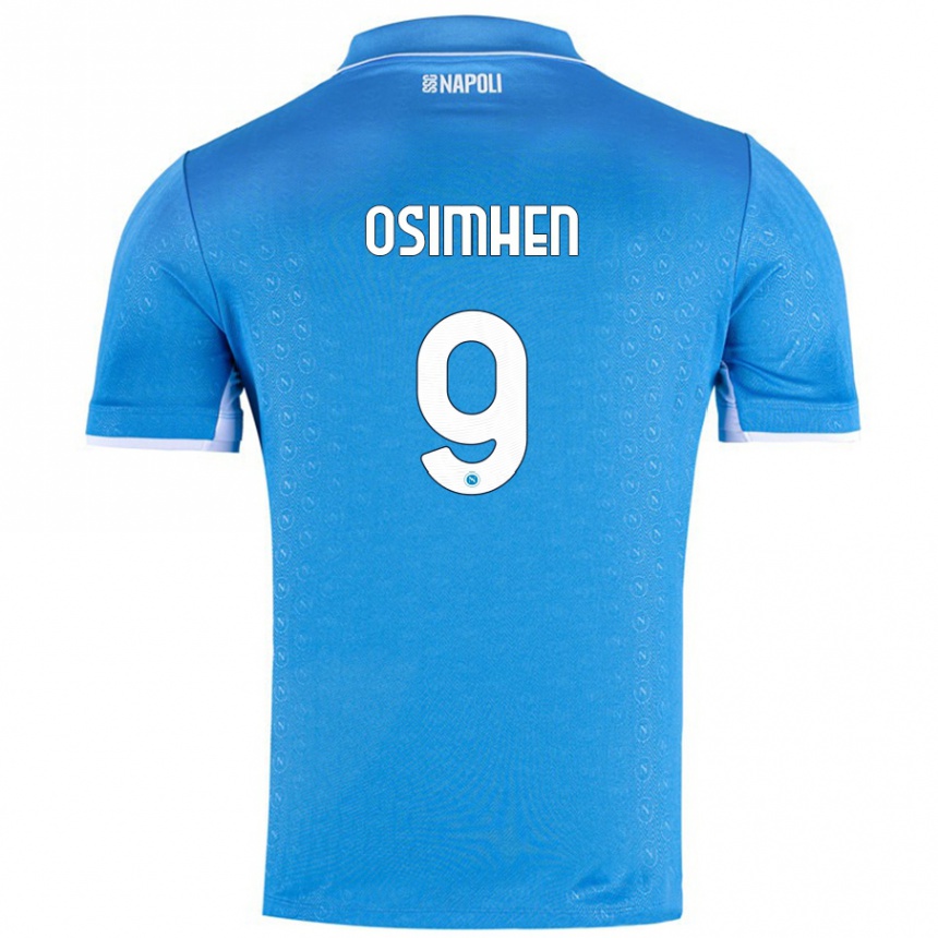 Women Football Victor Osimhen #9 Sky Blue Home Jersey 2024/25 T-Shirt Za