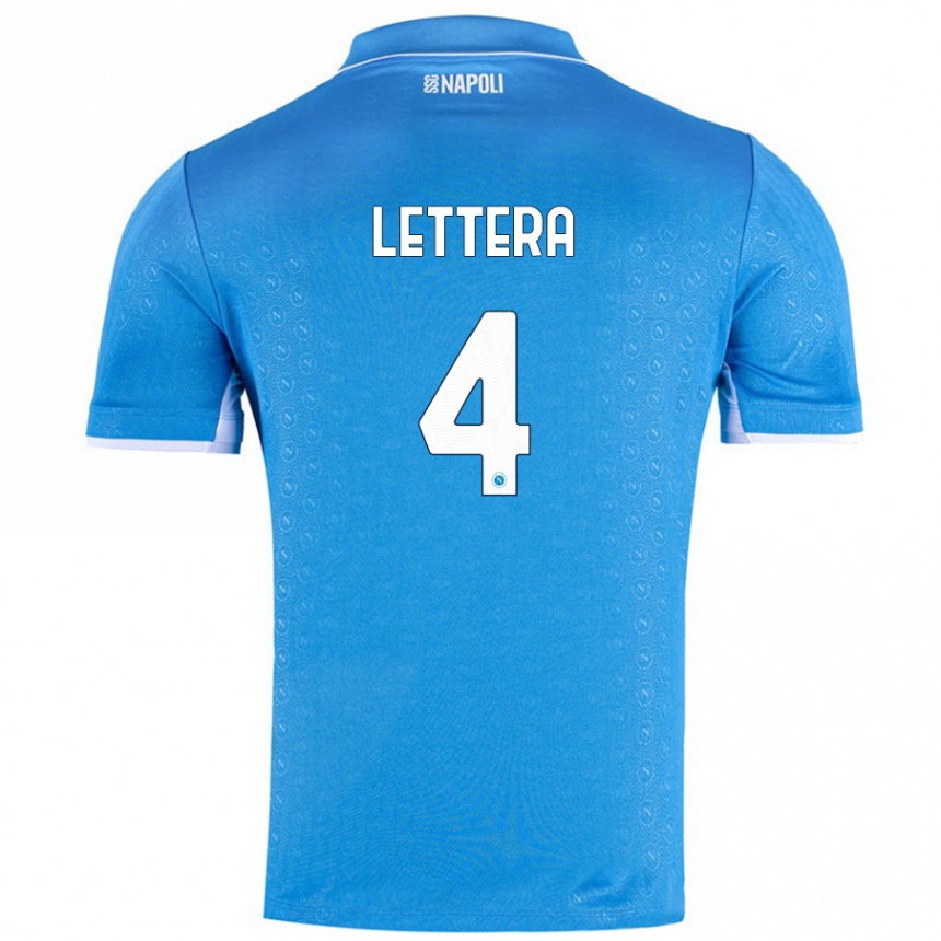 Women Football Alessio Lettera #4 Sky Blue Home Jersey 2024/25 T-Shirt Za