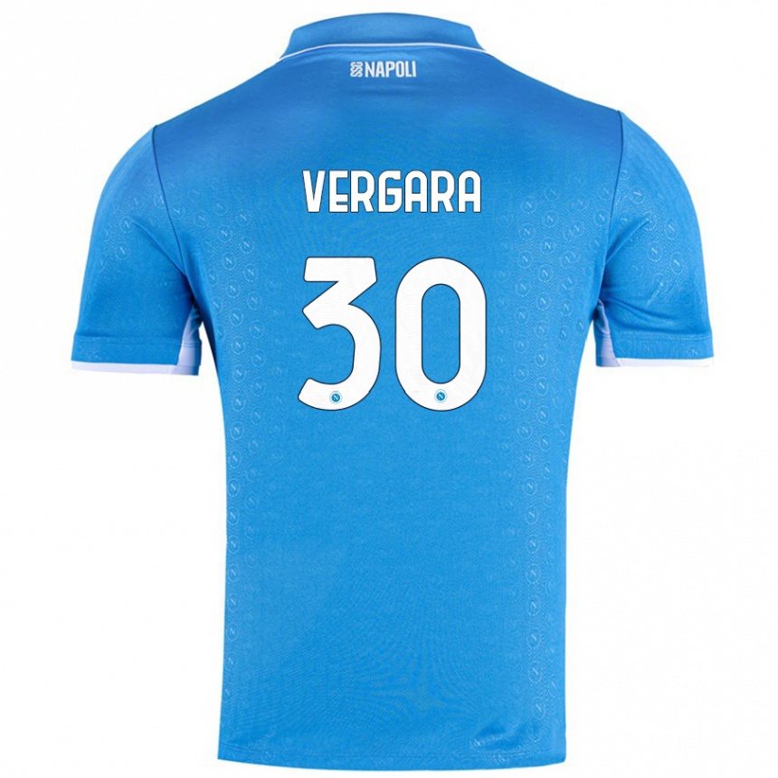 Women Football Antonio Vergara #30 Sky Blue Home Jersey 2024/25 T-Shirt Za