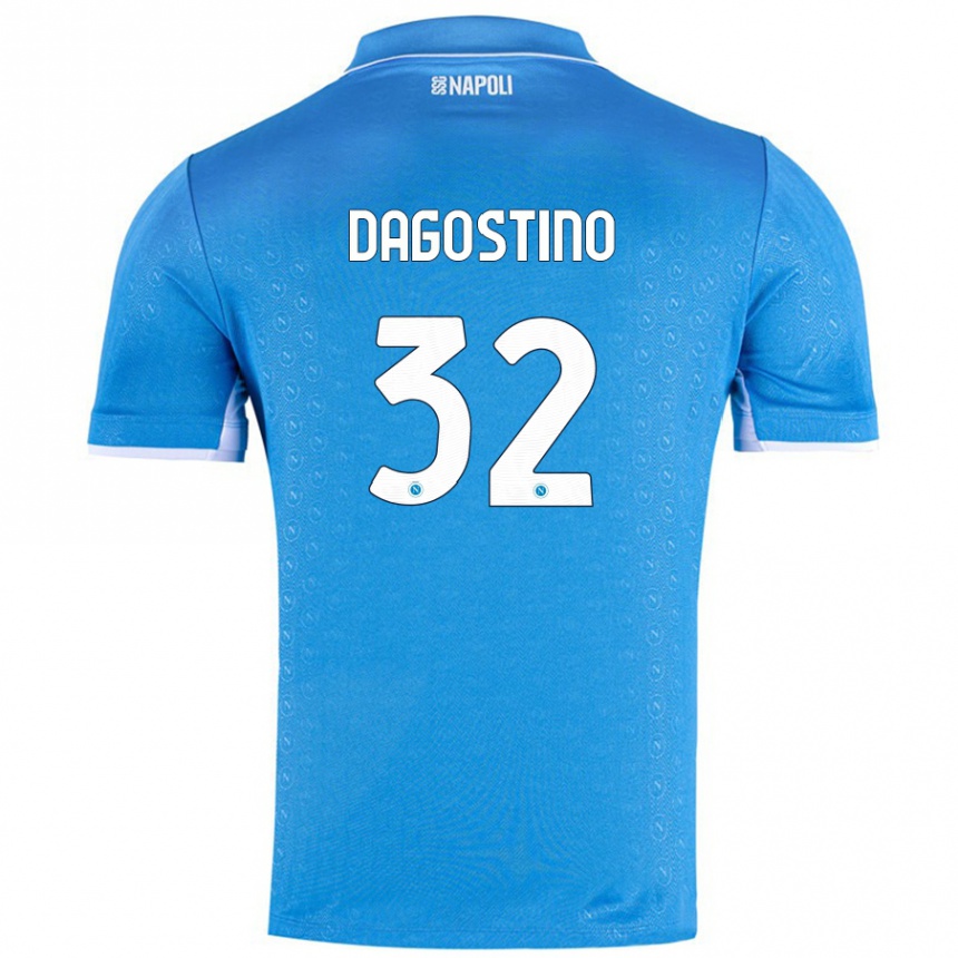 Women Football Giuseppe Dagostino #32 Sky Blue Home Jersey 2024/25 T-Shirt Za