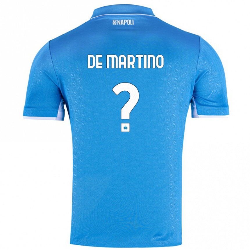 Women Football Enrico Pio De Martino #0 Sky Blue Home Jersey 2024/25 T-Shirt Za