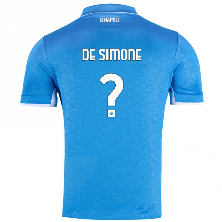 Women Football Paolo De Simone #0 Sky Blue Home Jersey 2024/25 T-Shirt Za