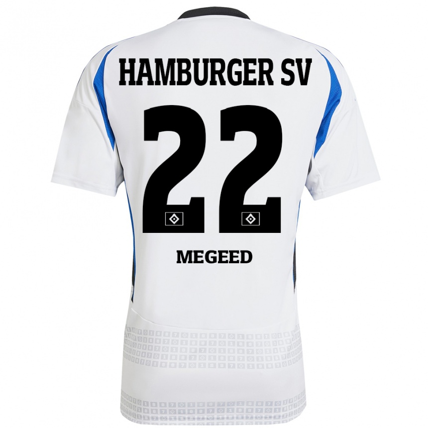 Women Football Omar Megeed #22 White Blue Home Jersey 2024/25 T-Shirt Za